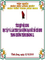 Tích hợp Học tập và làm theo tấm gương đạo đức Hồ Chí Minh Môn NGLL THCS