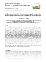 Estimation of emissions of nonmethane organic compounds from a closed landfill site using a landfill gas emission model 