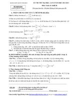 ĐỀ THI THỬ ĐẠI HỌC, LẦN II NĂM HỌC 20122013 Môn Toán 12. Khối D TRƯỜNG THPT CHUYÊN VĨNH PHÚC