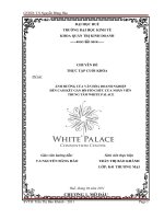 ẢNH HƯỞNG của văn hóa DOANH NGHIỆP đến CAM kết gắn bó 0tổ CHỨC của NHÂN VIÊN TRUNG tâm WHITE PALACE 