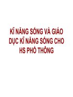 Kỹ năng sống và giáo dục kỹ năng sống cho học sinh phổ thông