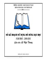 Kế hoạch sử dụng TBDD Toán 9