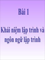 Bai 1: Khái niệm lập trình và ngôn ngữ lập trình