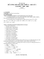 ĐỀ CƯƠNG HÓA 11 KÌ I