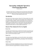 Increasing Authentic Speech in Classroom Discussions