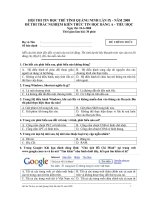 Đề trắc nghiệm bảng A(tin học trẻ QuangNinh208)