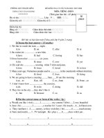 Đề kểm tra 8 tuần anh 9