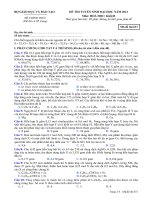 ĐỀ THI TUYỂN SINH ĐẠI HỌC NĂM 2012 Môn: HOÁ HỌC; Khối B mã đề  637 