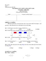 Đề thi KSCL Toán lớp 5 Đầu năm : 2009-2010