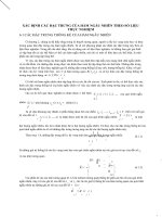 XÁC ĐỊNH CÁC ĐẶC TRƯNG CỦA HÀM NGẪU NHIÊN THEO SỐ LIỆU THỰC NGHIỆM