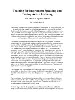 Training for Impromptu Speaking and Testing Active Listening