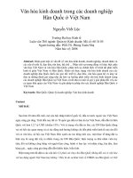 Văn hóa kinh doanh trong các doanh nghiệp hàn quốc ở việt nam 