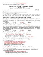 ĐỀ THI THỬ ĐẠI HỌC LẦN 1 NĂM 2012-2013 Môn: HOÁ HỌC