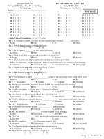 Kiểm tra 1 tiết lớp 12 kỳ 1 bài số 2