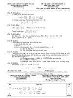 De thi va dap an vao lop chon khoi 8 nam hoc 2009 - 2010