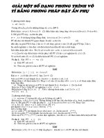 GIẢI MỘT SỐ DẠNG PT VÔ TỈ BẰNG PP ĐẶT ẨN PHỤ