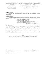 Đề thi vao trường PT Chuyên Hưng Yên