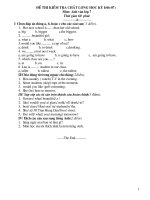 Đề Kiểm tra anh 7