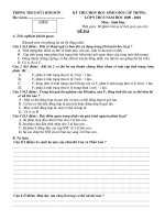 De + dap an HSG mon Sinh 9