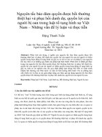 Nguyên tắc bảo đảm quyền được bồi thường  thiệt hại và phục hồi danh dự, quyền lợi của  người bị oan trong luật tố tụng hình sự Việt  Nam – Những vấn đề lý luận và thực tiễn