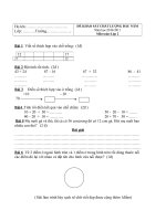 khảo sát môn toán lớp 2 đầu năm