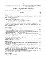 Đáp án đề thi HSG môn Sinh - Gia Lai - năm 2009