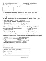 Kiểm tra 1 tiết Anh 6-bài số 1-HK I