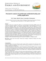 Parametric analysis of geothermal residential heating and cooling application 
