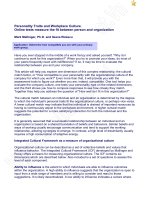 Personality Traits and Workplace Culture