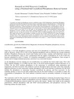 Research on MAP Recovery Conditions using a Fluidized-bed Crystallized Phosphorous Removal System