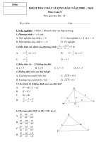 ĐỀ kiểm tra KSCL đầu năm