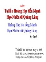Tiết 57: Tại lầu Hoàng Hạc tiễn Mạnh Hạo Nhiên đi Quảng Lăng