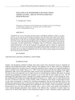 INFLUENCE OF PHOSPHORUS RUNOFF FROM AGRICULTURAL AREAS ON ENCLOSED SEA DOWNSTREAM