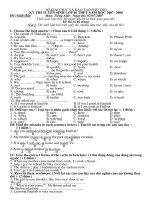 De & dap an thi tuyen sinh vao 10 mon tieng anh nam 2007-2008.doc