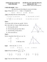 Kiểm tra chất lượng đầu năm toán 9