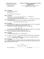 Đề thi Toán Chuyên Bắc ninh 2009