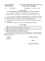 Quyết định thành lập HĐBM cấp thành phố