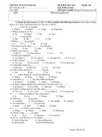 Bài kiểm tra 45 phút số 1 lớp 10 (3 năm)