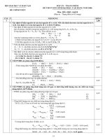 ĐÁP ÁN - THANG ĐIỂM ĐỀ THI TUYỂN SINH ĐẠI HỌC, CAO ĐẲNG NĂM 2006 Môn: HÓA HỌC, khối B