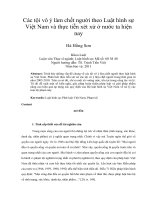 Các tội vô ý làm chết người theo Luật hình sự  Việt Nam và thực tiễn xét xử ở nước ta hiện  nay