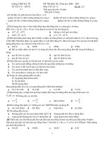 ĐỀ KIỂM TRA VẬT LÝ 11