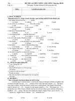 Đề thi lại lớp 8-0809 + Đáp án