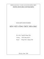 RÈN VIẾT CÔNG THỨC HÓA HỌC