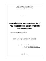 Hoàn thiện hoạch định chính sách đầu tư phát triển khu công nghiệp ở VN giai đoạn hiện nay