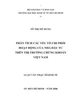 43 Phân tích các yếu tố chi phối hoạt động của nhà đầu tư trên thị trường chứng khoán Việt Nam