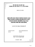436 Một số giải pháp nhằm nâng cao khả năng cạnh tranh của các Ngân hàng Thương mại tại TP.HCM Một số giải pháp nhằm nâng cao khả năng cạnh tranh của các Ngân hàng Thương mại tại TP.HCM