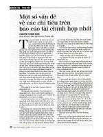 Một số vấn đề về các chỉ tiêu trên báo cáo tài chính hợp nhất