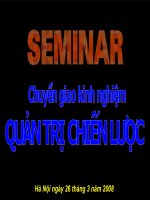 SEMINAR Chuyển giao kinh nghiệm