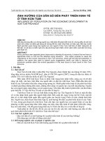 Ảnh hưởng của dân số đến phát triển kinh tế ở tỉnh Kon Tum