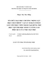 Tổ chức dạy học chương trình động lực học chất điểm